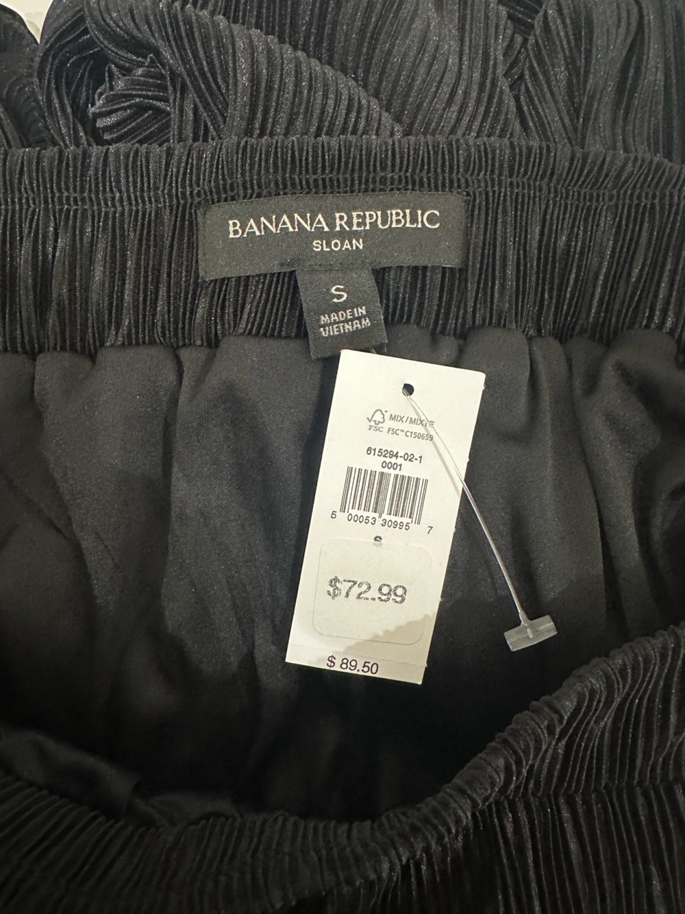 Banana Republic High Rise Wide Lege Plisse Pants Black Crinkle - Picture 5 of 6